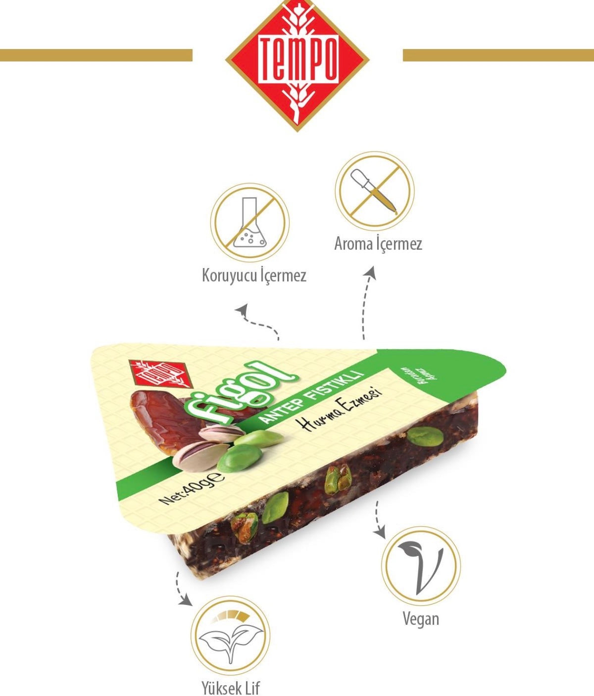 Tempo Figol Antep Fistikli Hurma Ezmesi
