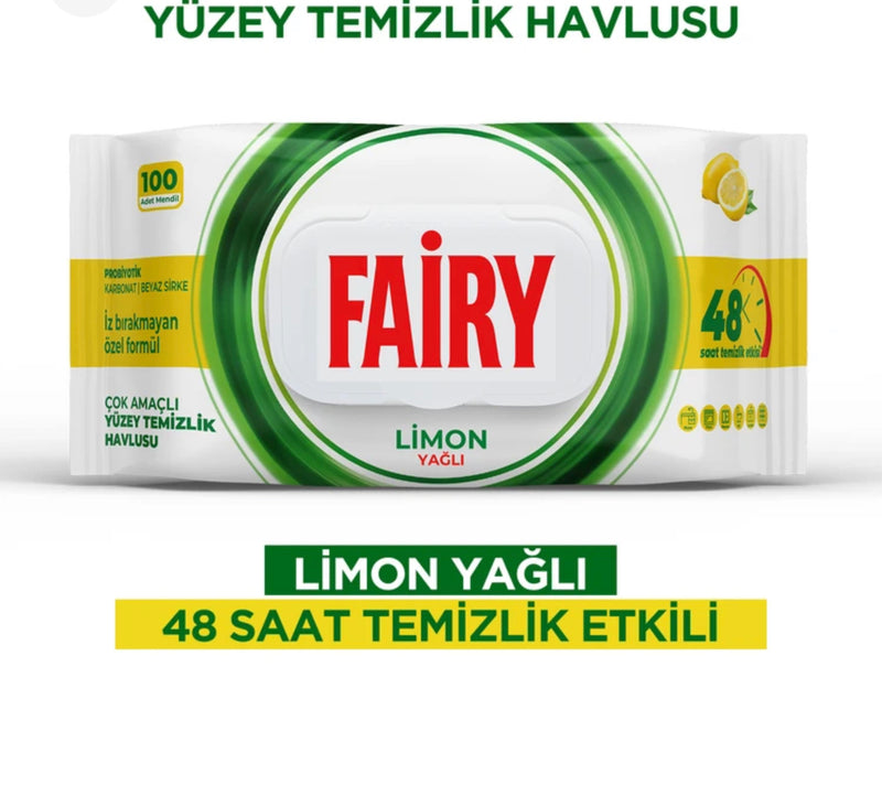 Fairy 100 Adet Yüzey Temizleyici Antibakteriyel Mendil