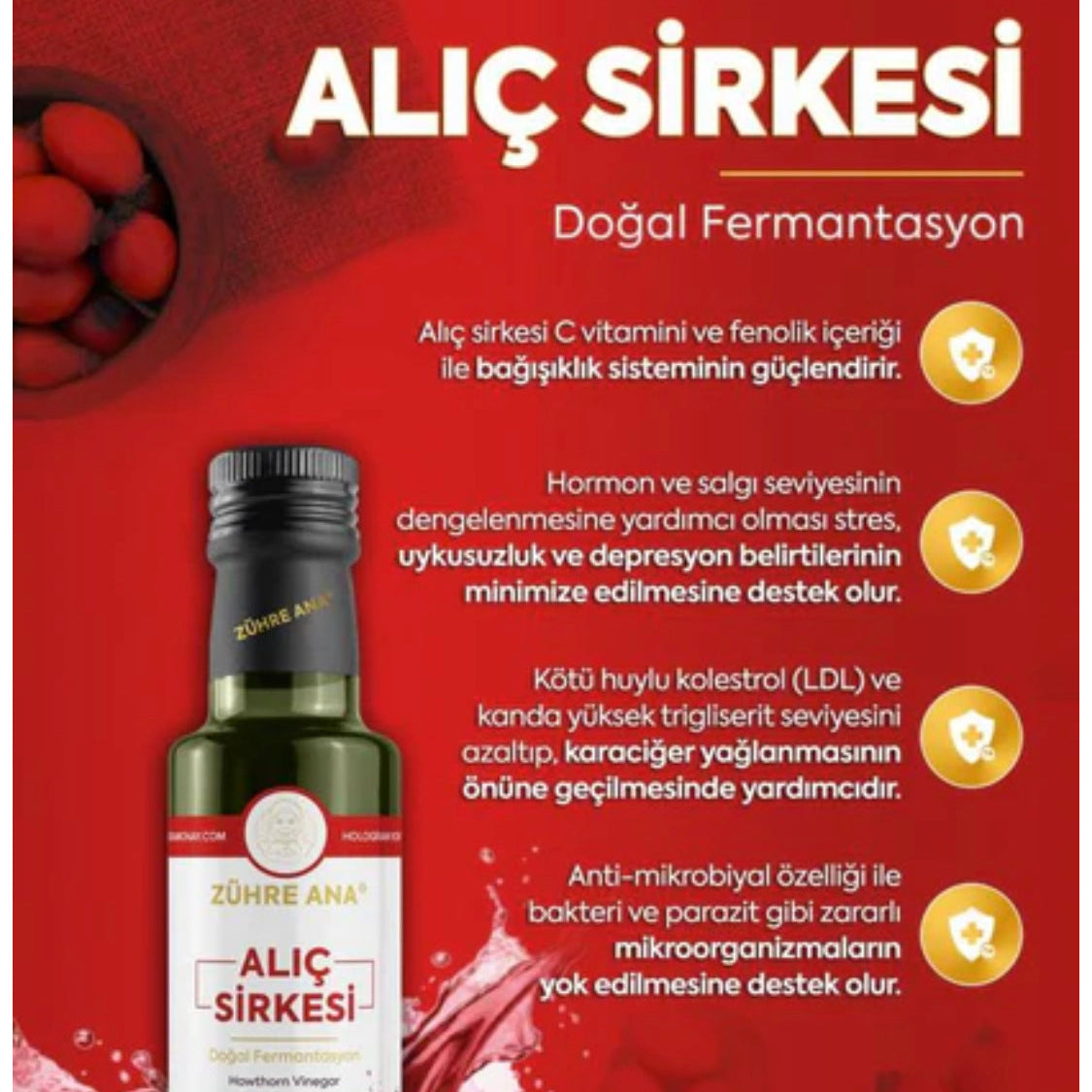 Zuhre Ana Alic Sirkesi Hawthorn Vinegar