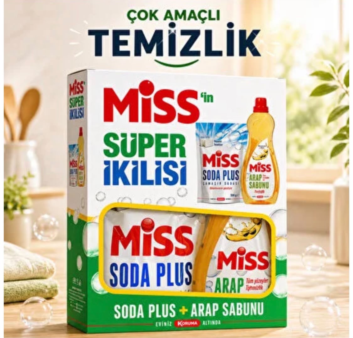 Miss Arap Sabunu 1 lt. + Miss Camasir Sodasi Seti
