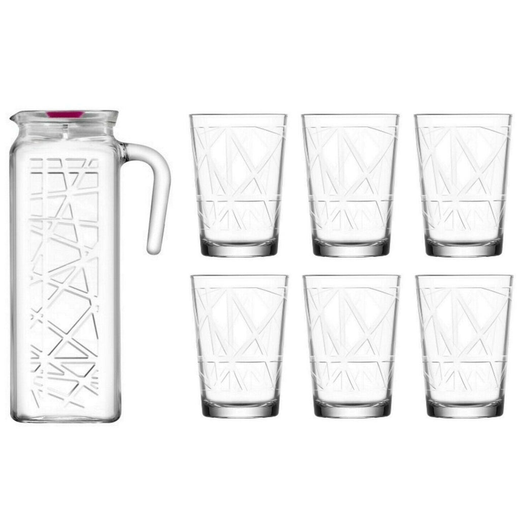 Lav Water Jug and Glasses